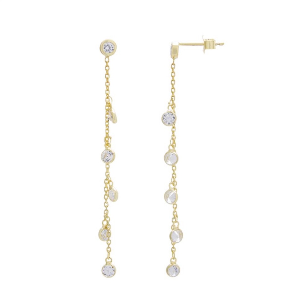 Multi bezel  chain drop earrings (unworn)